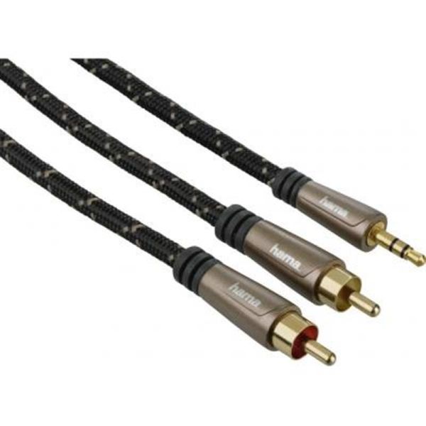 Аудіо-кабель Hama mini-jack 3.5 мм(M) - 2хRCA(M), 1.5 м Black (00122305)