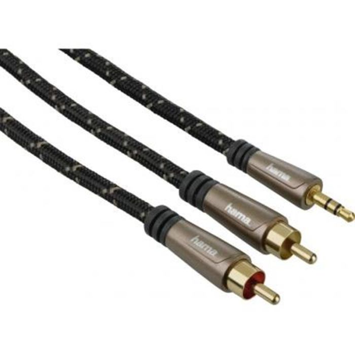 Аудіо-кабель Hama mini-jack 3.5 мм(M) - 2хRCA(M), 1.5 м Black (00122305)