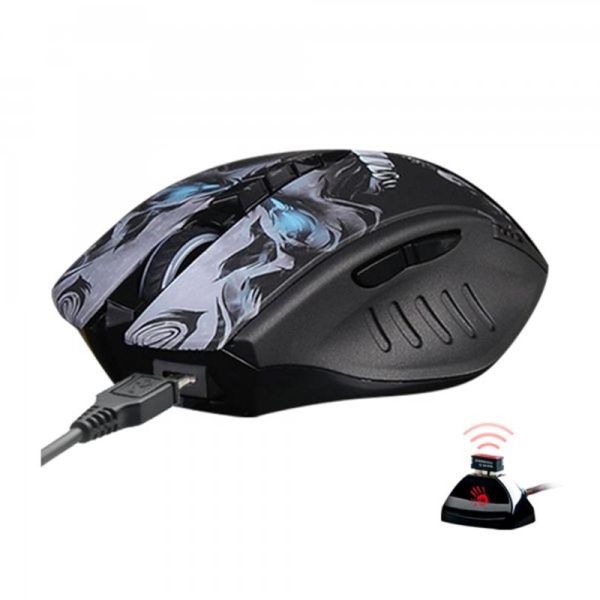 Миша бездротова Bloody R80 Plus (Skull) Black