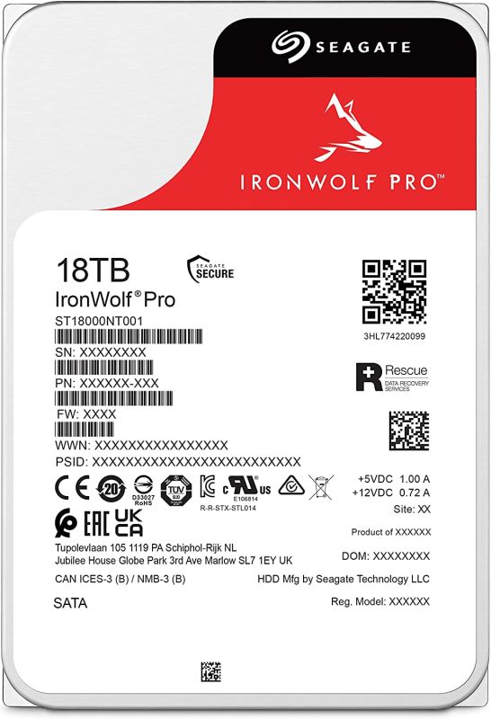 Накопичувач HDD SATA 18.0TB Seagate IronWolf Pro 7200rpm 256MB (ST18000NT001)