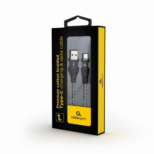 Кабель Cablexpert USB - USB Type-C (M/M), преміум, 1 м, чорний (CC-USB2B-AMCM-1M-BW)