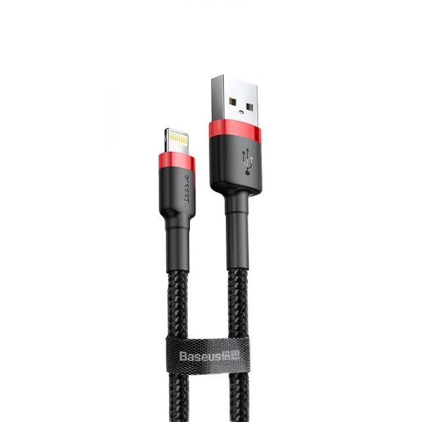 Кабель Baseus Cafule USB - Lightning (M/M), 2.4A, 1 м Black (6953156274976)