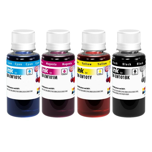 Комплект чорнил ColorWay EPSON L100/L200 BK/С/M/Y (ColorWay-EW101SET01) 4*100мл