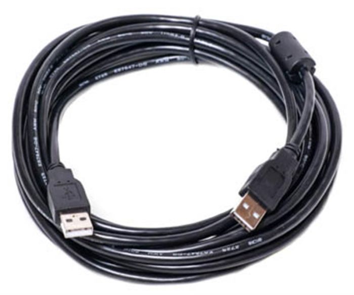Кабель PowerPlant (KD00AS1215) USB2.0(AM)-USB2.0(AM), 3м, One ferrite, Black