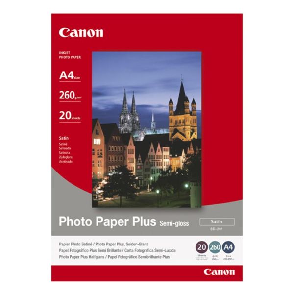 Фотопапір CANON (SG-201) Photo Paper Plus полуглянсовий 260г/м2 А4 20арк. (1686B021)