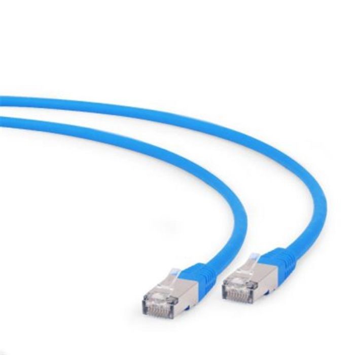Патч-корд S/FTP Cablexpert (PP6A-LSZHCU-B-1M) cat.6a, литий, 50u штекер із засувкою, 1м, синій