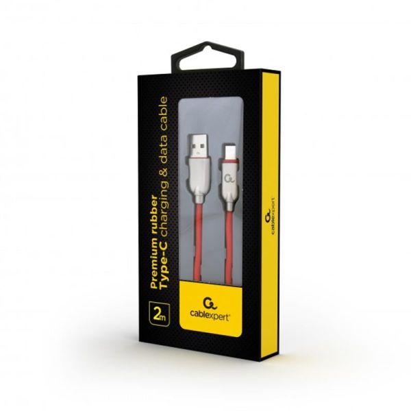 Кабель Cablexpert USB - USB Type-C V 2.0 (M/M), преміум, 2 м, червоний (CC-USB2R-AMCM-2M-R)
