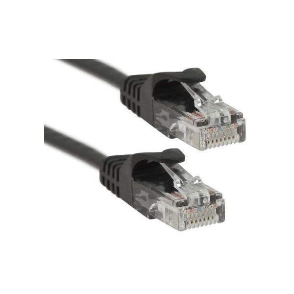 Патч-корд PowerPlant (CA911523) cat.5e, UTP, 0.5 м, чорний