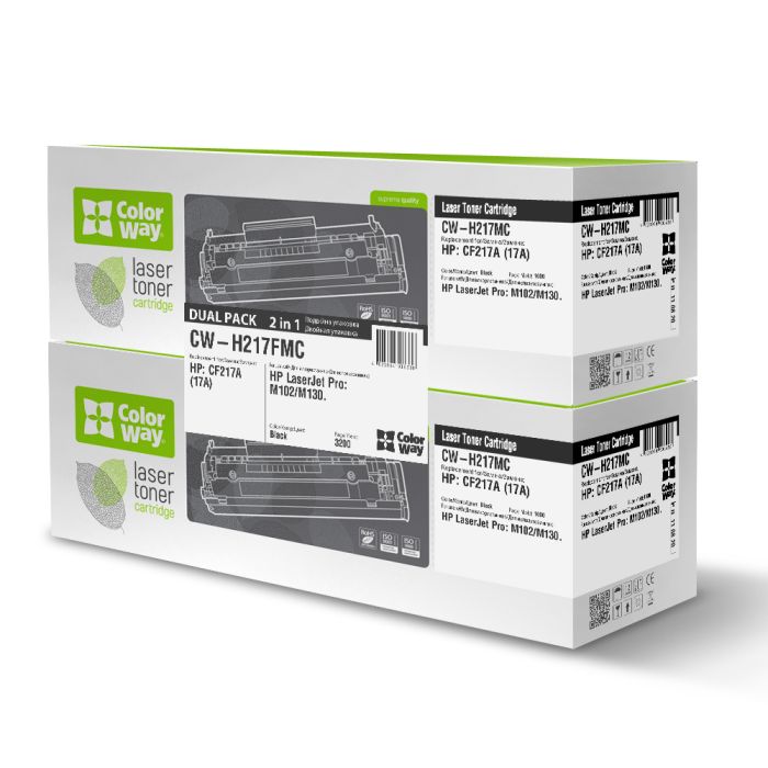 Картридж ColorWay (ColorWay-H217FMC) HP LJ Pro M102/M130 Black (CF217A) Dual Pack з чіпом