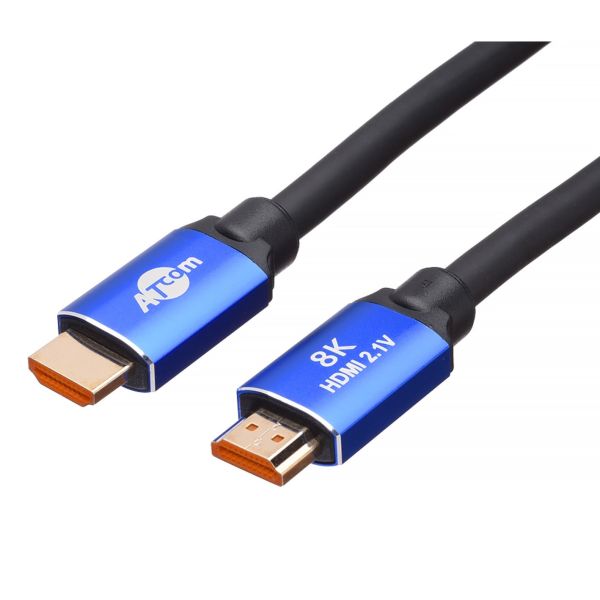 Кабель Atcom HDMI - HDMI V 2.1 (M/M), Real 8K 48Gbps, 3 м, Black/Blue (88803)