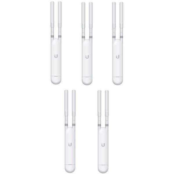 Точка доступу Ubiquiti UniFi UAP-AC-M-5 5-pack (AC1200, 2x2 MIMO, 1x10/100/1000 Mbps, PoE, MESH, без адаптерів живлення)