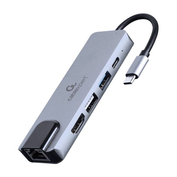 USB-хаб Cablexpert 5 ports USB Type-C Silver (A-CM-COMBO5-04)