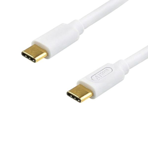 Кабель Atcom USB Type-C - USB Type-C (M/M), 60 W, 3 А, 0.3 м, White (AT-C03)