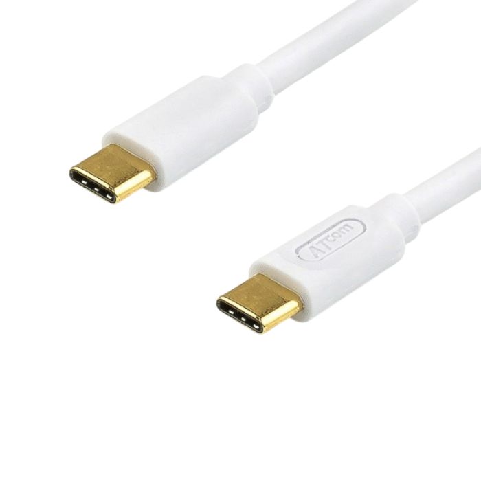 Кабель Atcom USB Type-C - USB Type-C (M/M), 60 W, 3 А, 0.3 м, White (AT-C03)