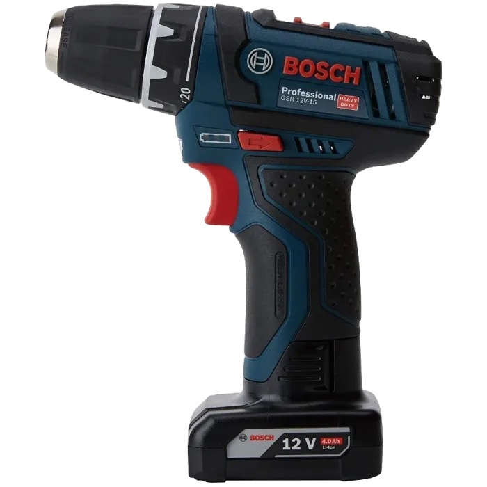 Bosch Professional GSR 12V-15 Акумуляторний дриль-шурупокрут + набір біт + свердла (39 шт.)