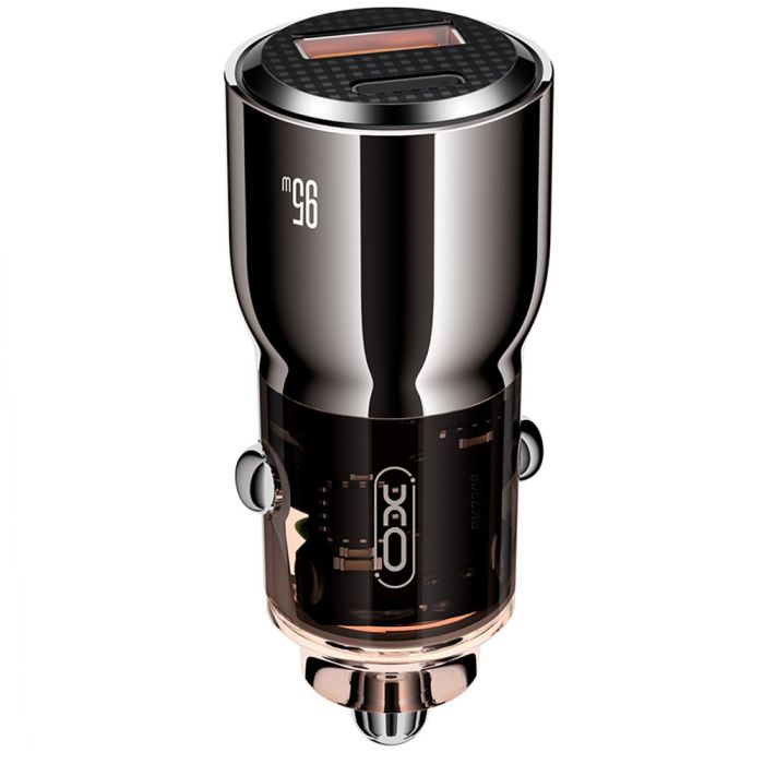 Автомобільний зарядний пристрій XO CC58 (USB, USB-C, 3.25A) 95W Dark Grey