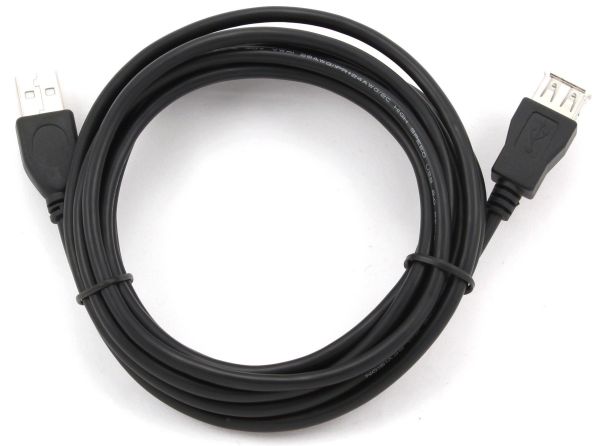 Кабель Cablexpert USB - USB V 2.0 (M/F), подовжувач, 1.8 м, чорний (CCP-USB2-AMAF-6)