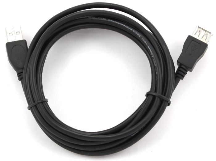 Кабель Cablexpert USB - USB V 2.0 (M/F), подовжувач, 1.8 м, чорний (CCP-USB2-AMAF-6)