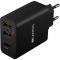 Мережевий зарядний пристрій Canyon (2USB, 2.4A) Black (CNE-CHA08B)