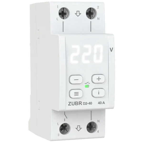 ZUBR D2-40 (max 40 А, 8 800 ВА) Реле напруги