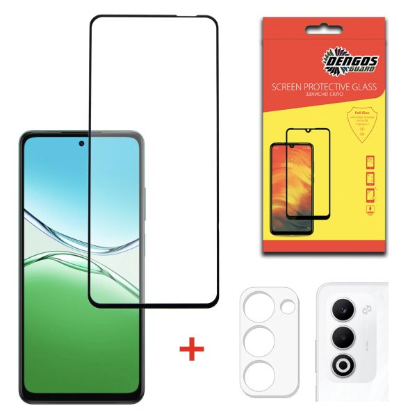 Комплект захисних стекол Dengos для Oppo A5 4G Black Full Glue (DG-TGSCP-10)