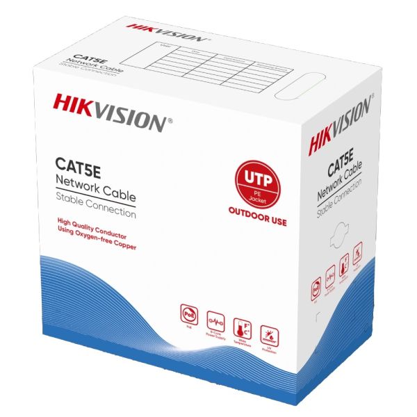 Кабель вита пара Hikvision (DS-1LN5EO-UU/E ) UTP cat 5E, 305м, Corton Box