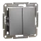 Schneider Electric EPH0300171 Asfora Вимикач 2-клавішний антрацит, пластик, без підсвічування та індикації, для врізного монтажу