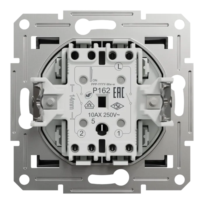 Schneider Electric EPH0300171 Asfora Вимикач 2-клавішний антрацит, пластик, без підсвічування та індикації, для врізного монтажу