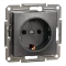 Schneider Electric EPH2900171 Asfora Розетка 220В антрацит, пластик, із заземленням, Schuko, без захисної кришки, без шторок, для врізного монтажу