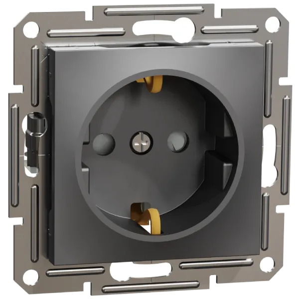 Schneider Electric Asfora EPH2900271 Розетка із заземленням та шторками антрацит