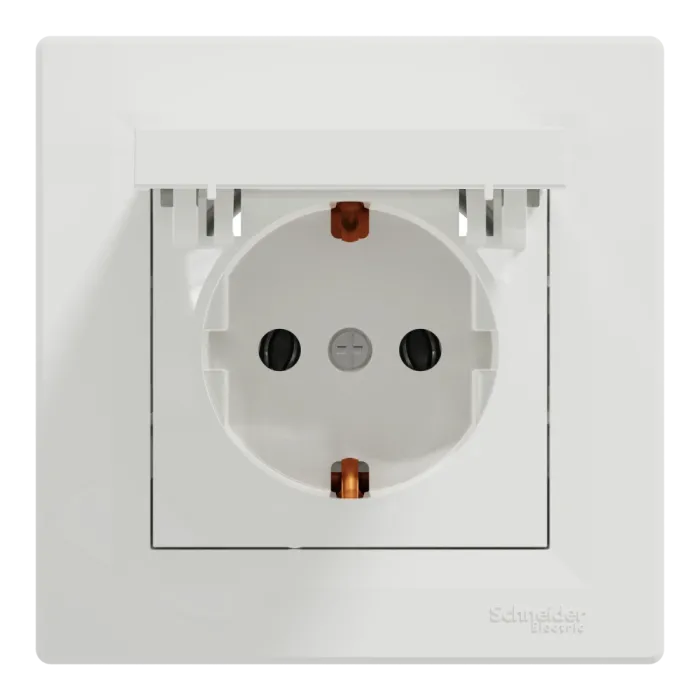 Schneider Electric ASFORA EPH3100121 Розетка одинарна із заземленням і кришкою