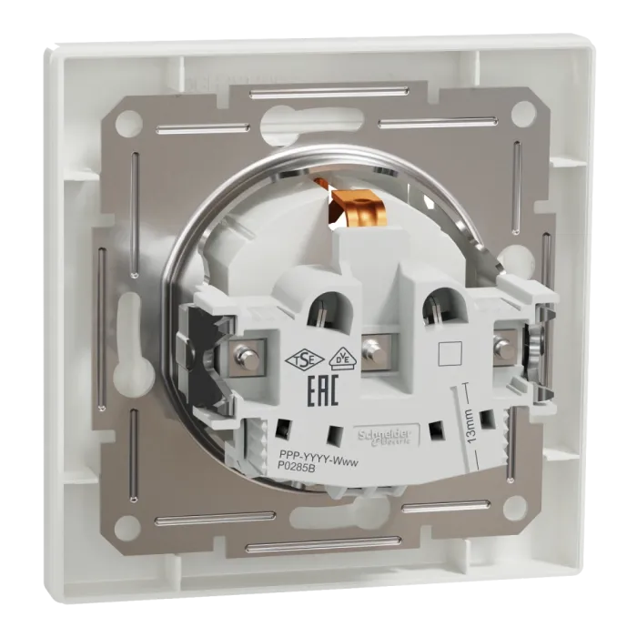 Schneider Electric ASFORA EPH3100121 Розетка одинарна із заземленням і кришкою