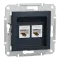 Schneider Electric EPH4400171 Asfora Розетка комп'ютерна антрацит, пластик, для врізного монтажу
