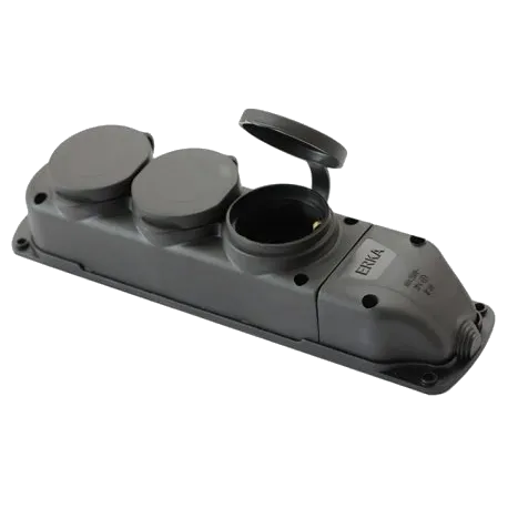ERKA 6003 Колодка потрійна із заглушкою 3*16 (каучук)