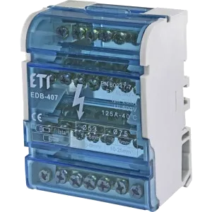 ЕТІ EDB-407 Блок розподільчий (4p, 3L+PE/N) 125A 7 виходів