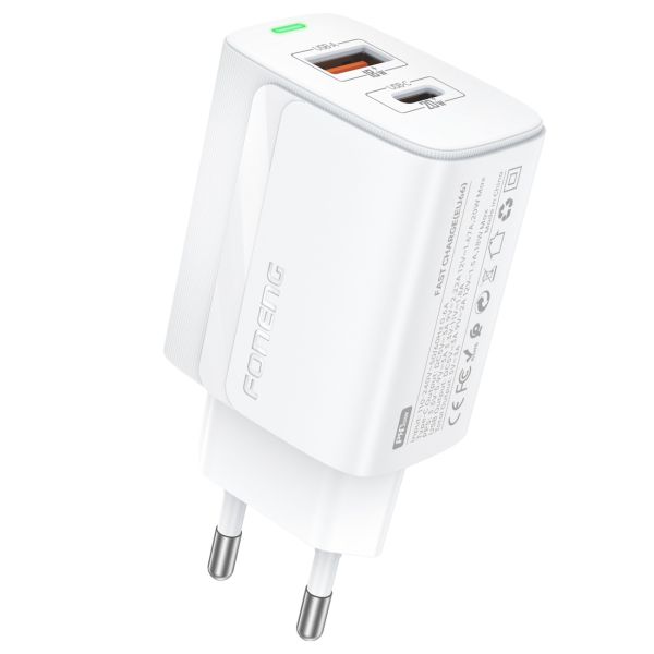 Зарядний пристрій Foneng EU66 (USBх3A, USB-Cх3A) 20W White (EU66-CH-W)