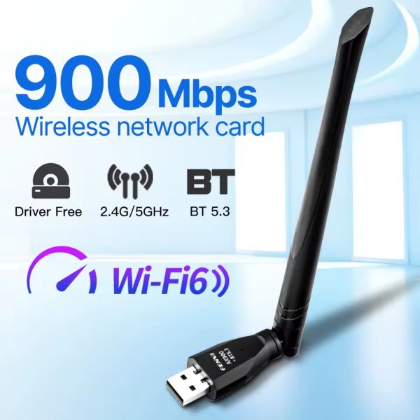Бездротовий адаптер Fenvi FU-AX900ВT Wi-Fi 6, Bluetooth 5.3 Dual Band 2.4G 5G