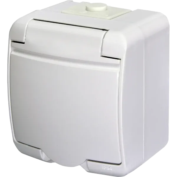 ETI 4668015 Hermetics Розетка 1-на з з/к Schuko RHE-1s (біла/біла кришка, IP54)