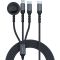 Кабель Promate USB Type-C - USB Type-C (M/M) Lightning 27W 60W Apple MagSafe 1 2.5W, 4A, 1.5 м, Black (icharge-trio.black)