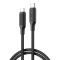 Кабель XO USB Type-C - USB Type-C (M/M), 3А, 60W, 1.2 м, Black (NB-Q265B-CC.black)