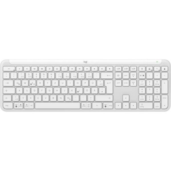 Клавiатура бездротова Logitech Signature Slim K950 US OffWhite USB (920-012466)