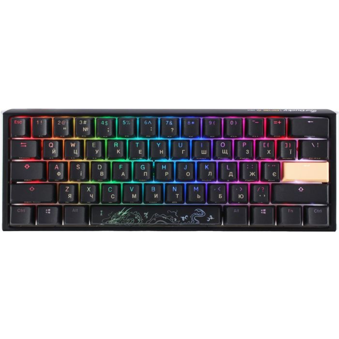 Клавіатура Ducky One 3 Mini Cherry MX Red RGB UA USB Black (DKON2161ST-RUAPXCLAWSC1)