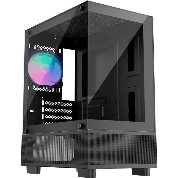 Корпус 1stPlayer Mi2-A-BK-2F7R-1F7 Black без БЖ