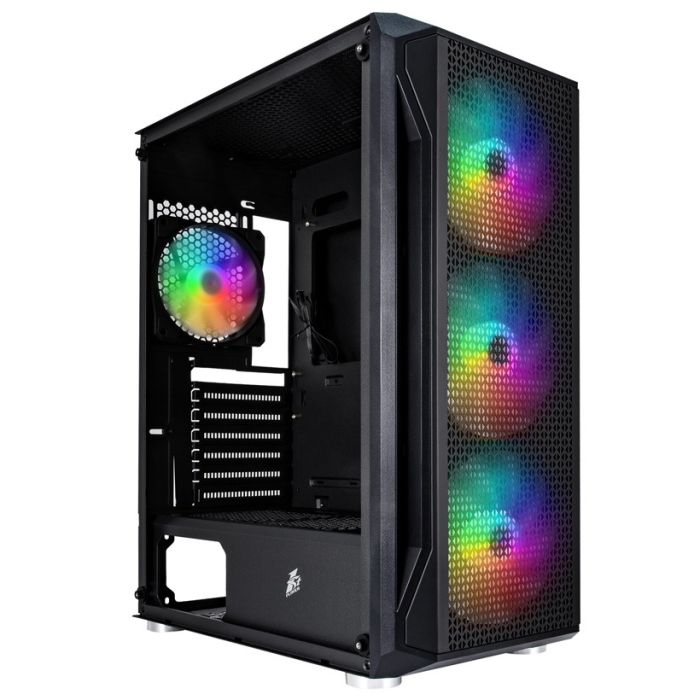 Корпус 1stPlayer X5-BK-4F1 Black без БЖ