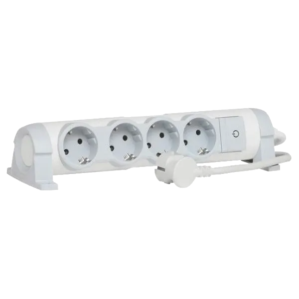 Legrand 4XSchuko 3Gх1,5 мм, 3м Мережевий подовжувач з вимикачем білий, комфорт