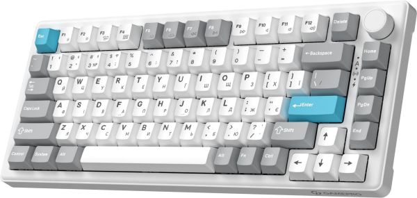 Клавіатура бездротова GamePro Asgard Yord Keychron Super Red Switch White (MK266WH)
