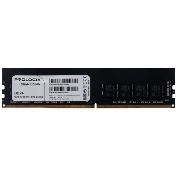 Модуль пам`ятi DDR4 16GB/3200 Prologix (PRO16GB3200D4)