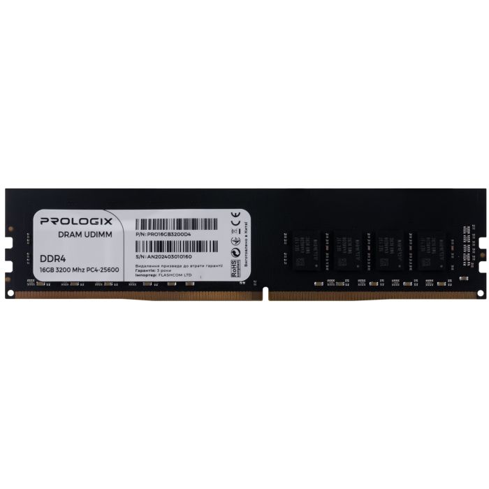 Модуль пам`ятi DDR4 16GB/3200 Prologix (PRO16GB3200D4)