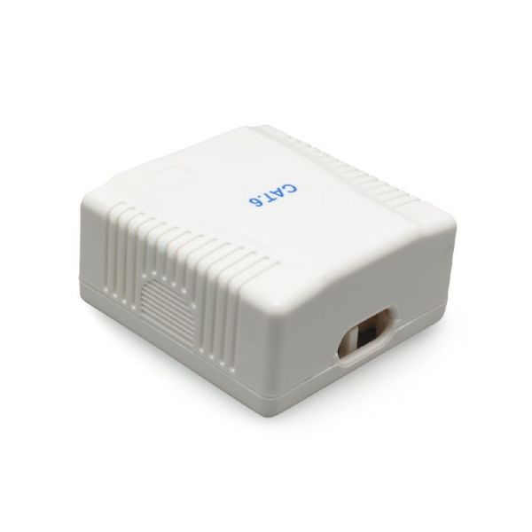 Розетка Cablexpert (NCAC-2F6-01) RJ-45, Cat6, зовнішня, біла