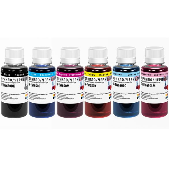 Комплект чорнил ColorWay EPSON TX650 BK/С/LC/LM/M/Y (ColorWay-EW650SET01) 6*100г